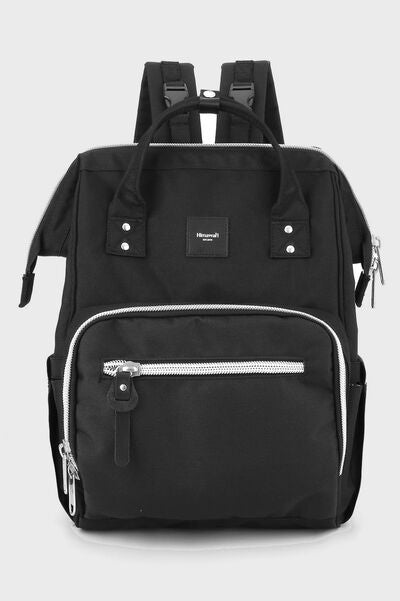 Himawari Waterproof Canvas Backpack Bag with Side Pockets Black One Size Bags