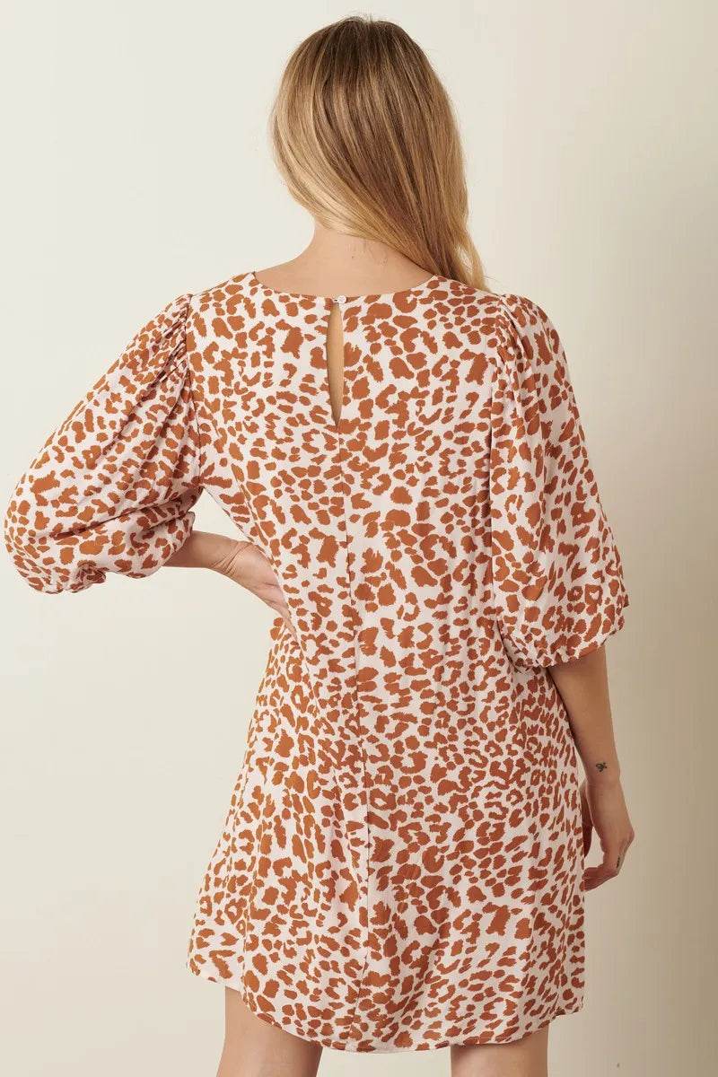 Mittoshop Animal Print Puff Sleeve Mini Dress - Shop Style & More | Fresh Looks, Everyday Deals & Free Shipping