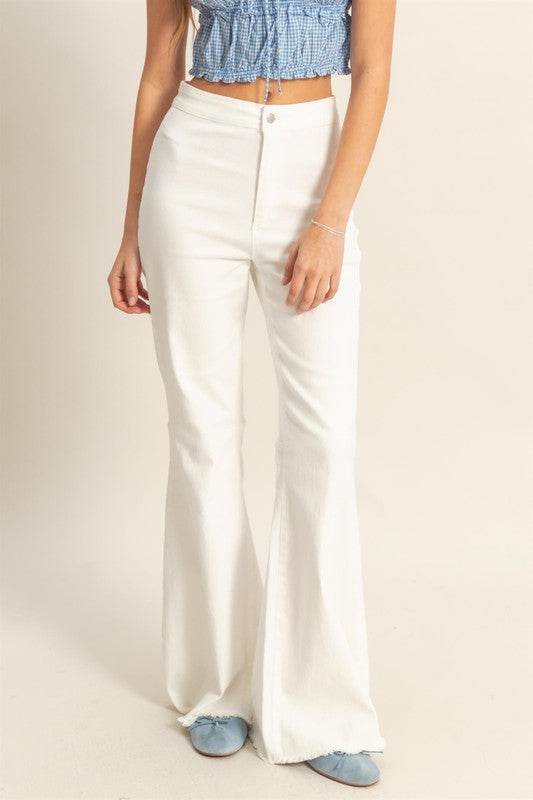HYFVE Raw Hem High-Waist Washed Flared Jeans - Shop Style & More | Fresh Looks, Everyday Deals & Free Shipping