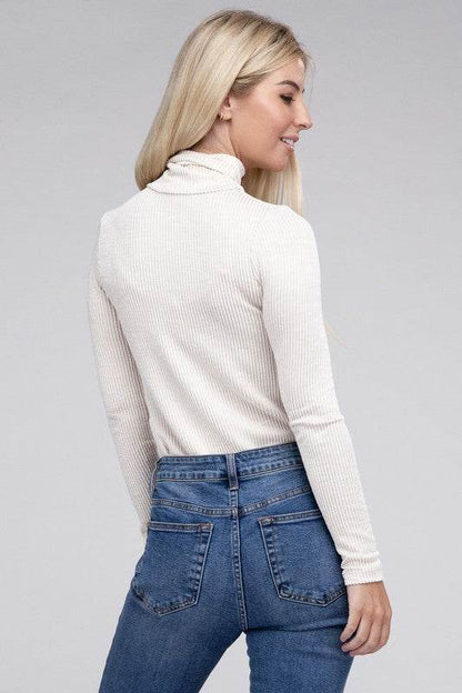 Ribbed Turtle Neck Long Sleeve Top - Shop Style & More | Fresh Looks, Everyday Deals & Free Shipping