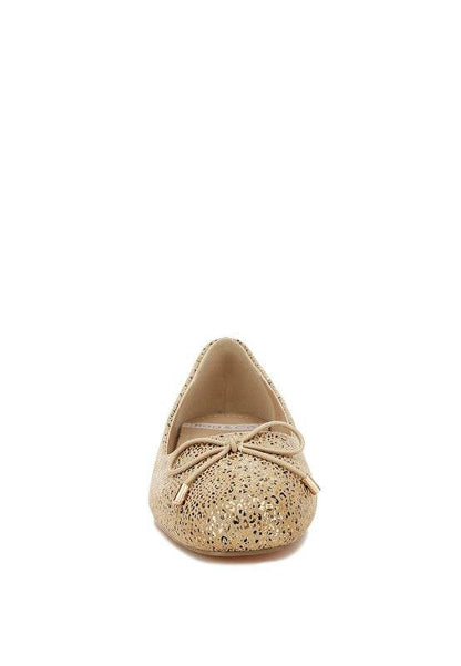 Apollon Bow Detail Foil Print Suede Ballerinas - Shop Style & More | Fresh Looks, Everyday Deals & Free Shipping