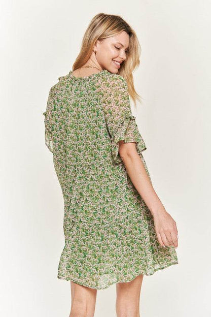 Floral print v-neck mini dress JBJ1054-1 - Shop Style & More | Fresh Looks, Everyday Deals & Free Shipping