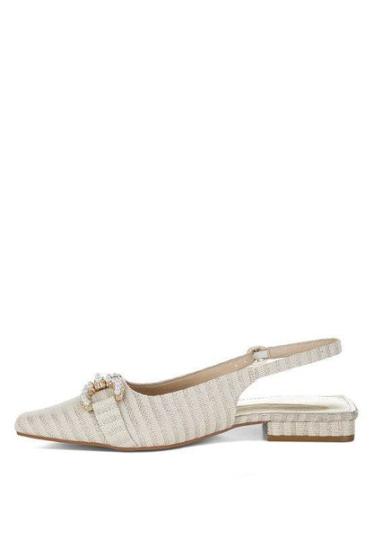 Crina Pearl-Detailed Horsebit Woven Flats - Shop Style & More | Fresh Looks, Everyday Deals & Free Shipping
