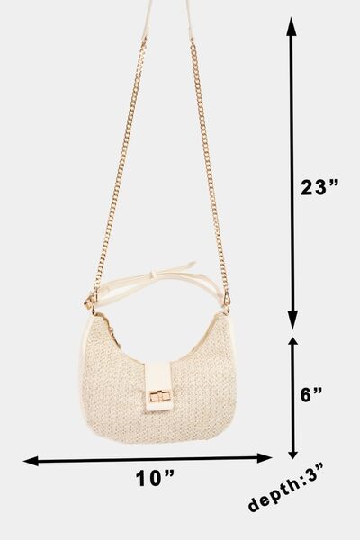 Fame Straw Braid Hobo Bag Bags