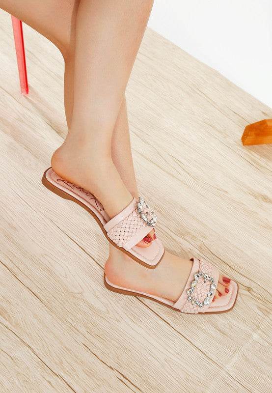 Hazbin Diamante Flat Sandals - Shop Style & More | Fresh Looks, Everyday Deals & Free Shipping