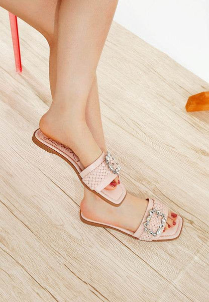 Hazbin Diamante Flat Sandals - Shop Style & More | Fresh Looks, Everyday Deals & Free Shipping