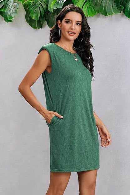 Round Neck Solid Sleeveless Shirt Dress - Shop Style & More | Fresh Looks, Everyday Deals & Free Shipping