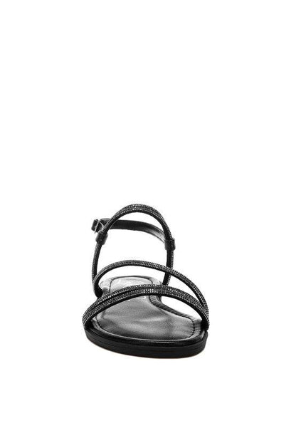 Bawley Rhinestone Strappy Flat Sandals - Shop Style & More | Fresh Looks, Everyday Deals & Free Shipping