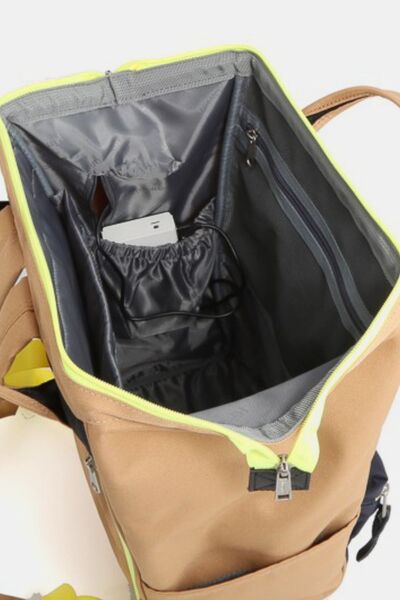 Himawari Contrast Waterproof Backpack Bag with Reinforced Edges Bags