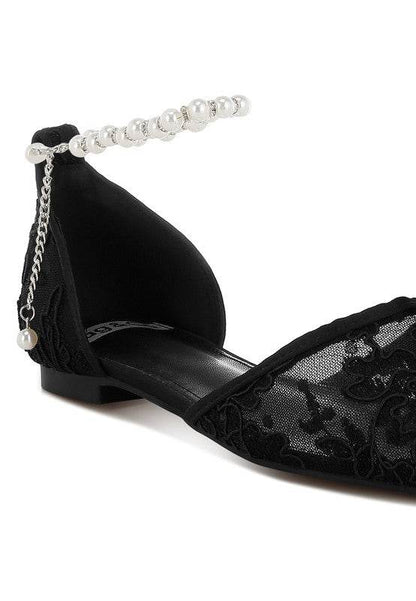 Shrami Pearl & Rhinestone Strap Flat Sandals - Shop Style & More | Fresh Looks, Everyday Deals & Free Shipping
