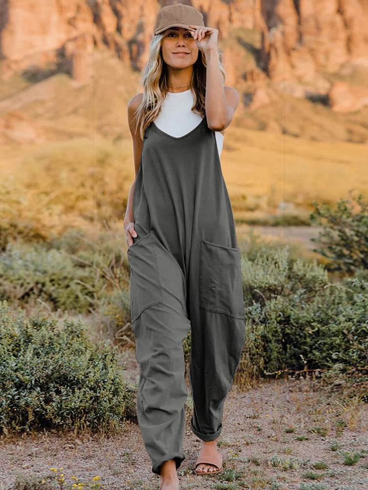 Double Take Full Size Sleeveless V-Neck Pocketed Jumpsuit - Shop Style & More | Fresh Looks, Everyday Deals & Free Shipping