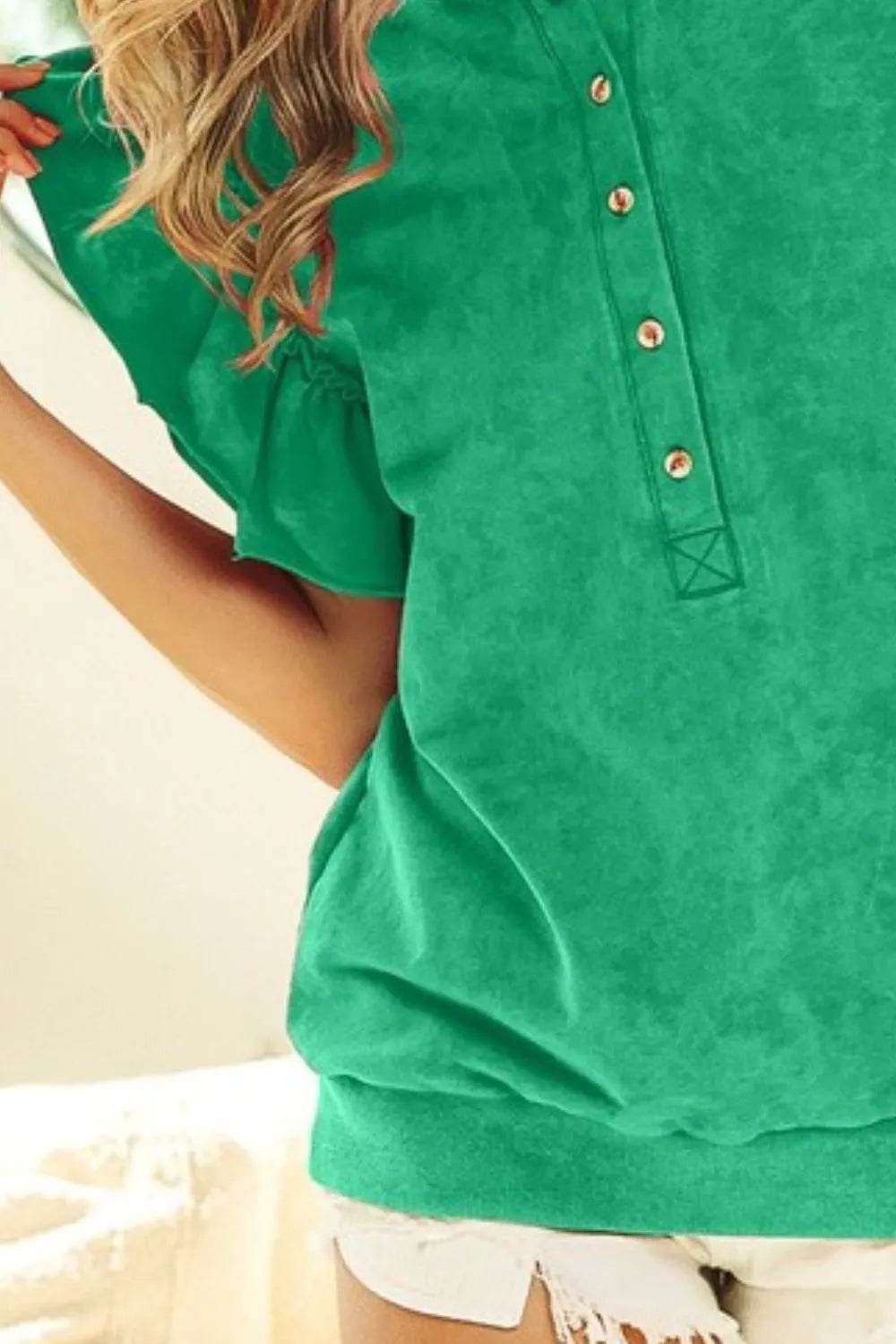 BiBi Mineral Washed Terry Top - Shop Style & More | Fresh Looks, Everyday Deals & Free Shipping