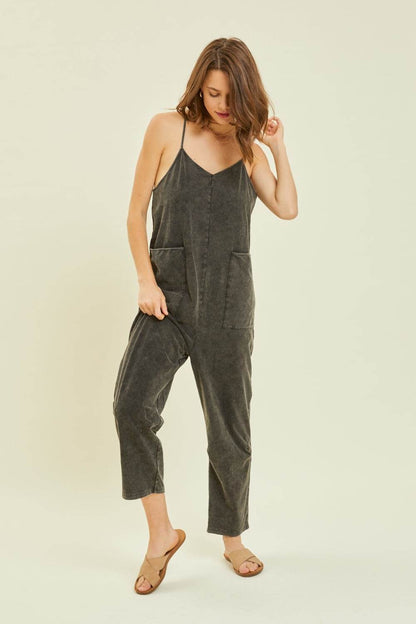 HEYSON Full Size Mineral-Washed Oversized Jumpsuit with Pockets - Shop Style & More | Fresh Looks, Everyday Deals & Free Shipping
