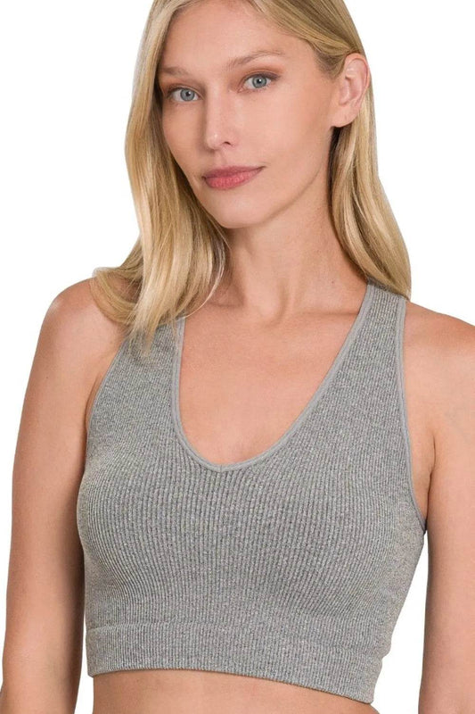 Zenana Seamless Ribbed Cropped Racerback Tank Top - Shop Style & More | Fresh Looks, Everyday Deals & Free Shipping