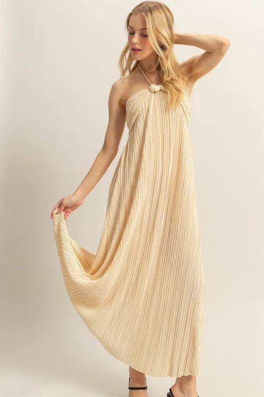 HYFVE Knotted Detail Halter Neck Flowy Maxi Dress - Shop Style & More | Fresh Looks, Everyday Deals & Free Shipping