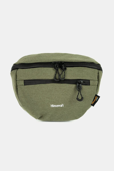 Himawari Waterproof Canvas Adjustable Strap Sling Bag Green One Size Bags