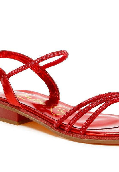Nobbity Rhinestone Pearl Detail Flat Sandals - Shop Style & More | Fresh Looks, Everyday Deals & Free Shipping