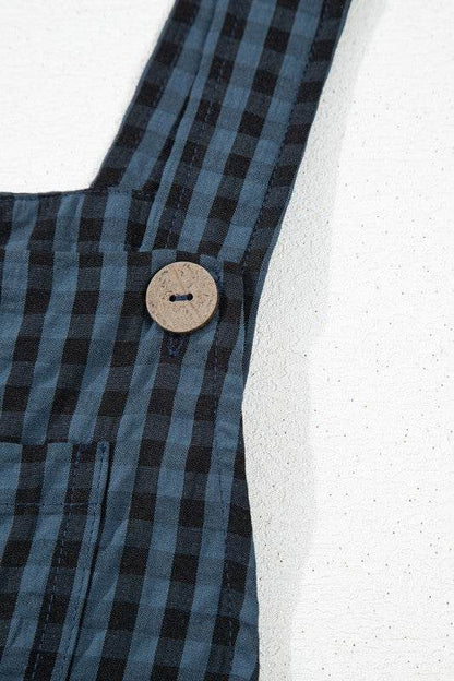 Plaid Print Buttoned Pocketed High Waist Jumpsuits - Shop Style & More | Fresh Looks, Everyday Deals & Free Shipping