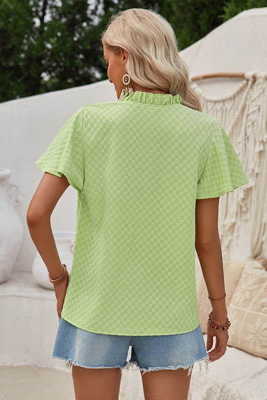V Neck Loose Fit Solid Button Plaid Shirt - Shop Style & More | Fresh Looks, Everyday Deals & Free Shipping