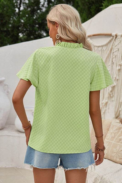V Neck Loose Fit Solid Button Plaid Shirt - Shop Style & More | Fresh Looks, Everyday Deals & Free Shipping