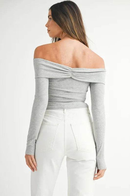 MABLE Off-Shoulder Long Sleeve T-Shirt - Shop Style & More | Fresh Looks, Everyday Deals & Free Shipping