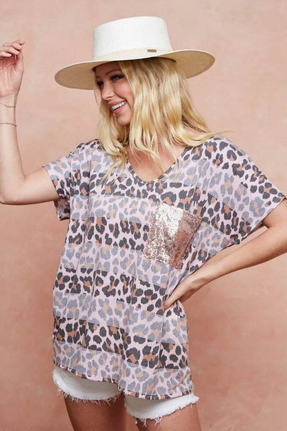 BiBi Leopard Stripe Printed Jersey T-Shirt - Shop Style & More | Fresh Looks, Everyday Deals & Free Shipping