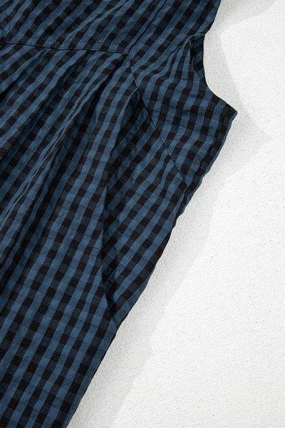 Plaid Print Buttoned Pocketed High Waist Jumpsuits - Shop Style & More | Fresh Looks, Everyday Deals & Free Shipping