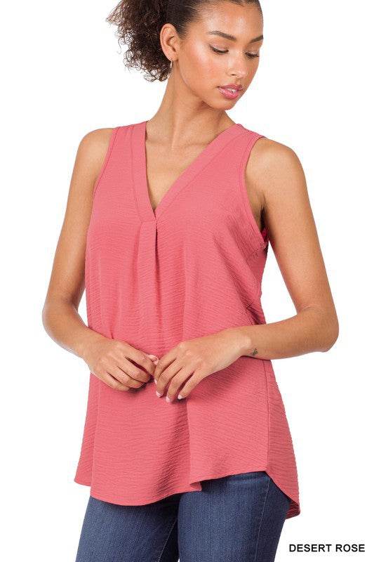 Woven Airflow V-Neck Sleeveless - Shop Style & More | Fresh Looks, Everyday Deals & Free Shipping