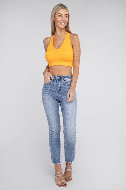 Ribbed Cropped Racerback Tank Top - Shop Style & More | Fresh Looks, Everyday Deals & Free Shipping
