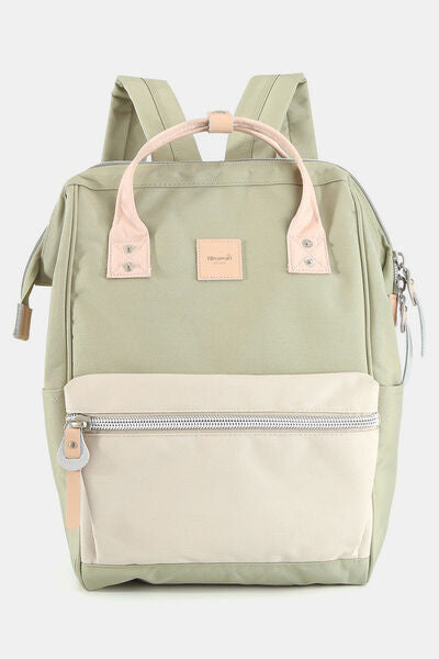 Himawari Water Resistant Canvas Backpack Bag with Side Pockets Cream L.Green One Size Bags