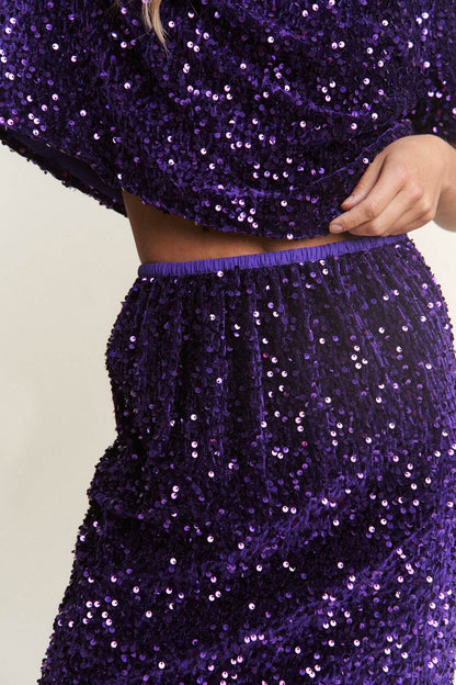 J.NNA Sequin Back Slit Midi Skirt - Shop Style & More | Fresh Looks, Everyday Deals & Free Shipping