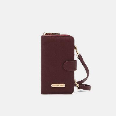 Nicole Lee USA 2 Piece Phone Case Crossbody Wallet Wine One Size Bags