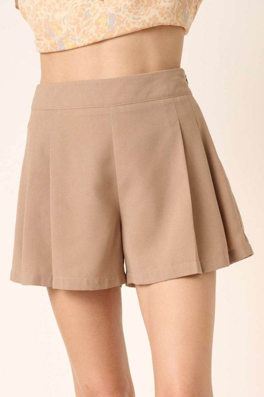 Mittoshop Side Invisible Zipper Pleated Shorts - Shop Style & More | Fresh Looks, Everyday Deals & Free Shipping