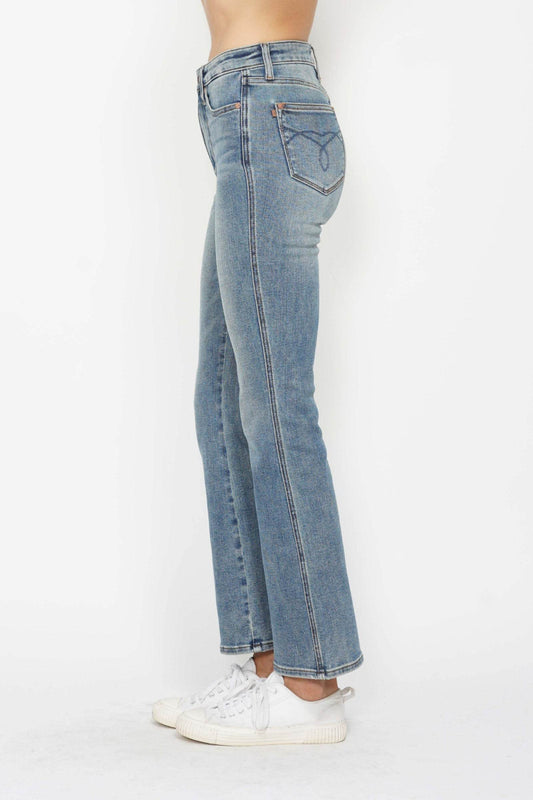 Judy Blue Full Size Tummy Control Back Embroidered Pocketed Bootcut Jeans Plus Size - Shop Style & More | Fresh Looks, Everyday Deals & Free Shipping