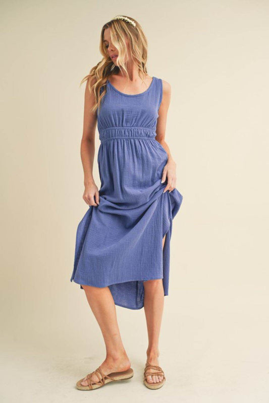 Aemi + Co Side Slit Round Neck Sleeveless Tank Dress - Shop Style & More | Fresh Looks, Everyday Deals & Free Shipping