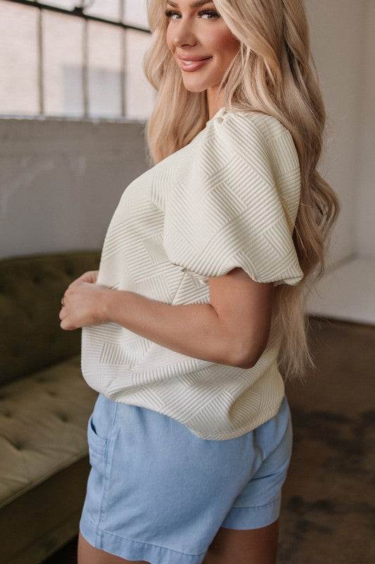 Aliya Textured Puff Sleeve Top - Shop Style & More | Fresh Looks, Everyday Deals & Free Shipping