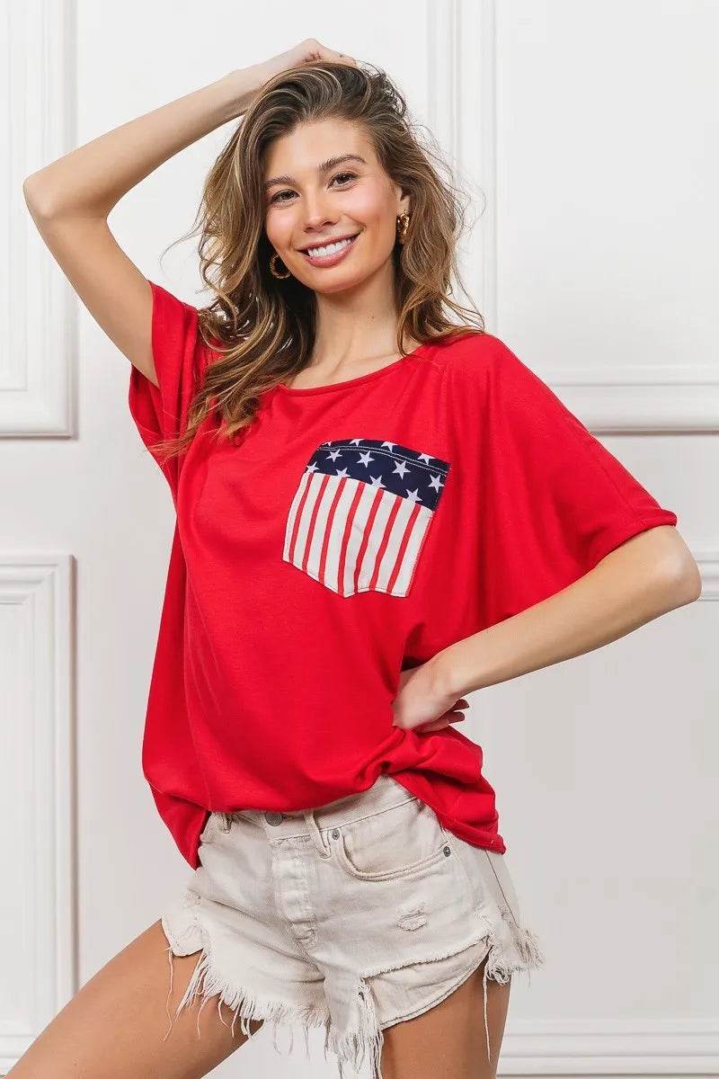 BiBi French Terry With Front Pocket Dolman Sleeves Top - Shop Style & More | Fresh Looks, Everyday Deals & Free Shipping
