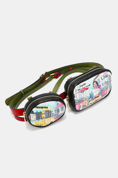 Nicole Lee USA Double Pouch Fanny Pack Bags