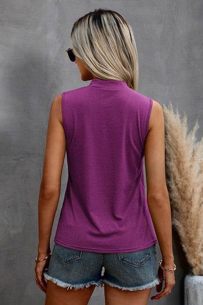 Solid Cold Cut Out Shoulder Sleeveless Top - Shop Style & More | Fresh Looks, Everyday Deals & Free Shipping