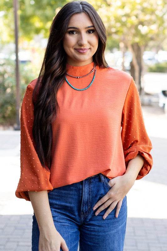 June Swiss Dot Balloon Sleeve Loose Blouse - Shop Style & More | Fresh Looks, Everyday Deals & Free Shipping