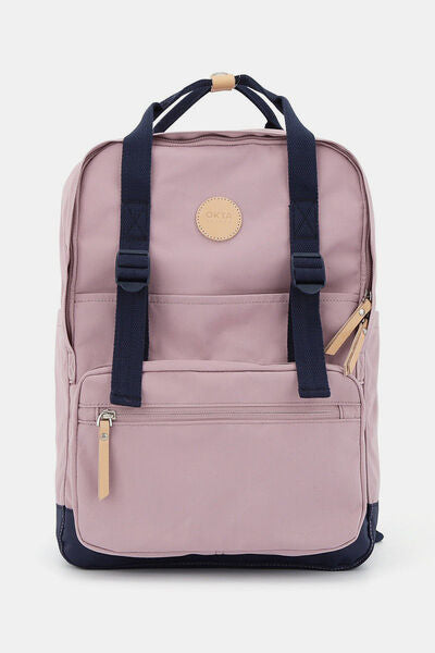 Himawari Waterproof Canvas Backpack Bag with Side Pockets Light Mauve One Size Bags