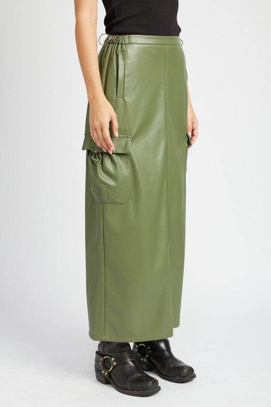 LEATHER CARGO MAXI SKIRT - Shop Style & More | Fresh Looks, Everyday Deals & Free Shipping