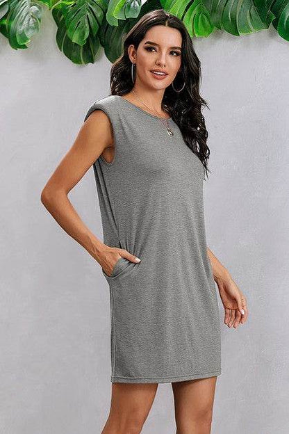Round Neck Solid Sleeveless Shirt Dress - Shop Style & More | Fresh Looks, Everyday Deals & Free Shipping