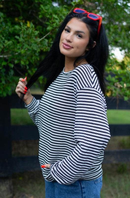 Elouise Stripe Long Sleeve Top - Shop Style & More | Fresh Looks, Everyday Deals & Free Shipping