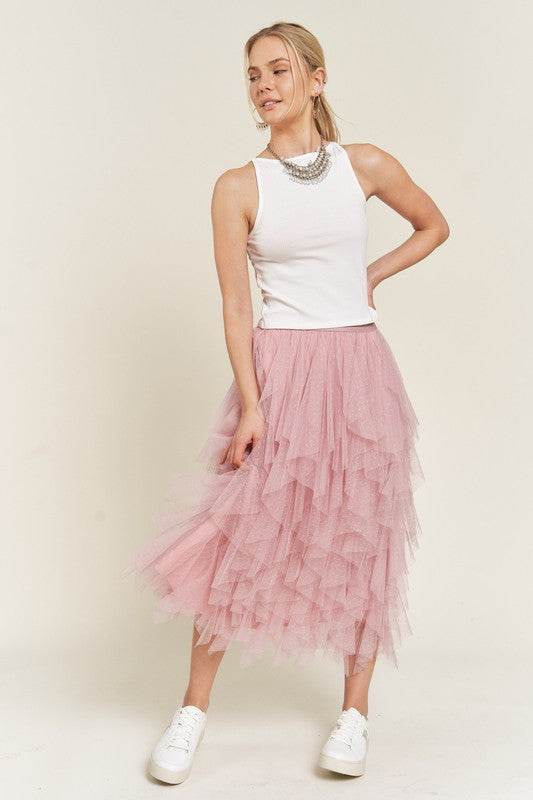 PLUS LAYER POLKA DOT MESH LINED A-LINE MIDI SKIRT - Shop Style & More | Fresh Looks, Everyday Deals & Free Shipping
