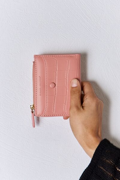 David Jones Texture PU Leather Mini Wallet PINK One Size Bags