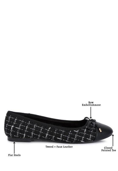 Junpey Plaid Tweed Ballet Flats - Shop Style & More | Fresh Looks, Everyday Deals & Free Shipping