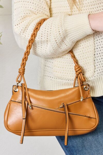 SHOMICO Braided Strap Shoulder Bag TAN One Size Bags