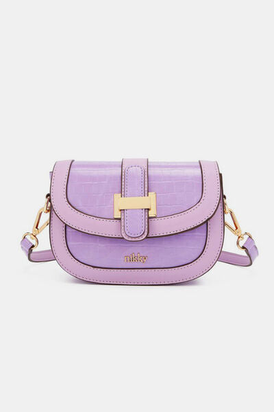 Nicole Lee USA Croc Embossed Crossbody Bag Lavender One Size Bags