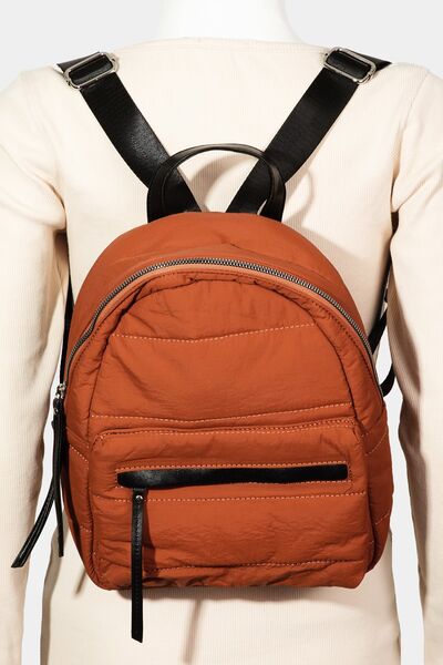 Fame Adjustable Strap Nylon Backpack Bag Rust One Size Bags